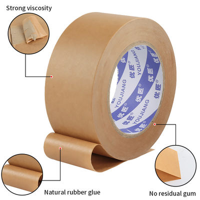 Embalagem de vedação com fita de papel kraft ativado por água reforçada 50 mm