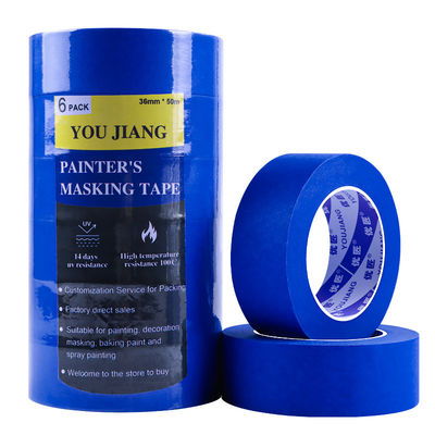 Tela de mascaramento de pinturas de várias superfícies azuis de lado único para pintura de parede