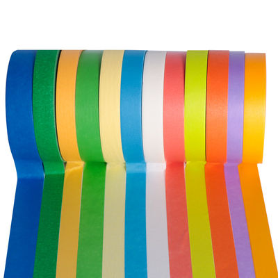 Rolo de fita de mascaramento do artista de cor personalizável para fácil remoção de papel crêpe colorido