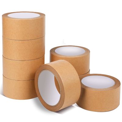Caixa de papel Kraft ativada por água 50mmx75m/150m Eco-friendly Single Side Adhesive Brown Paper Packing Tape