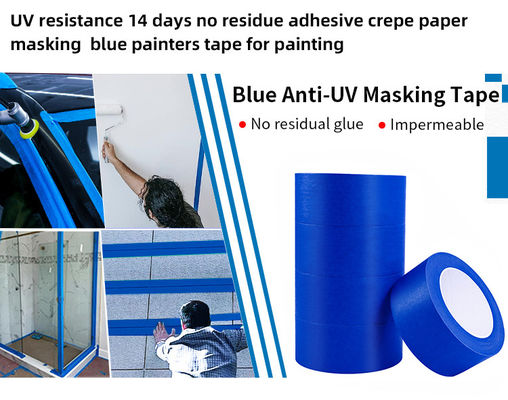 Tape de mascaramento para pintura de pintores azuis Adesão forte Exacerbação fácil