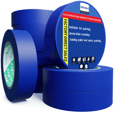Resistência aos raios UV 14 dias Sem Resíduos Adesivo Papel Crepe Pintores de tinta azul Tape de mascar para pintura automotiva