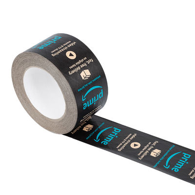 Logotipo de design personalizado Faixa de embalagem de papel Kraft reforçada com goma Água ativada Faixa Kraft preta biodegradável ecológica