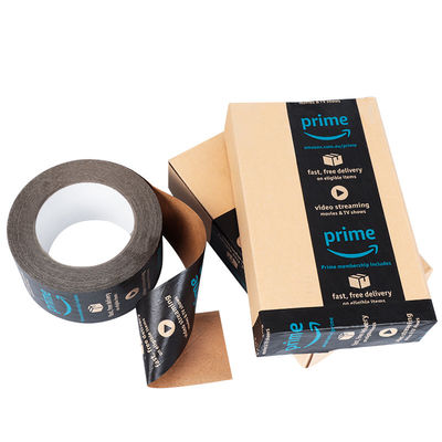 Logotipo impresso sob encomenda Reforçado Marrom Preto Ativado por água Auto-aderente Fragilidade de embalagem Caixa de papel Kraft